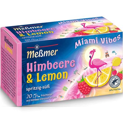 Meßmer Miami Vibes Himbeere und Lemon Limited Edition 20 Beutel 50g