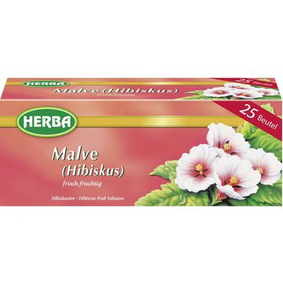 Herba Malve Hibiskus fruchtig frischer Hibiskustee 25 Beutel 37g