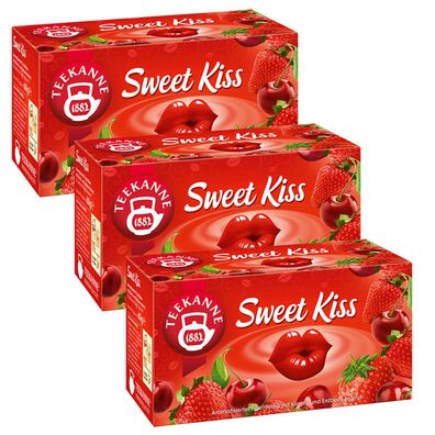 Teekanne Sweet Kiss Früchtetee Kirsch Erdbeergeschmack 45g 3er Pack