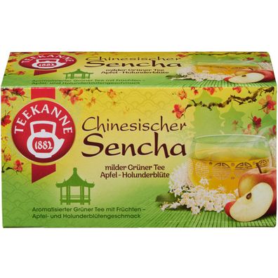 Teekanne Chinesischer Sencha milder Grüner Tee Apfel Holunderblüte 35g