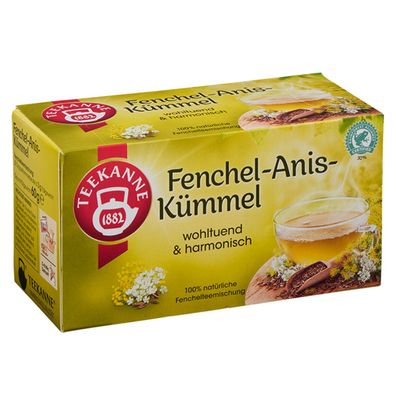 Teekanne Fenchel Anis Kümmel natürliche Fenchelteemischung 60g