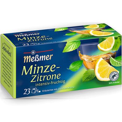 Meßmer Minze Zitrone 23 Teebeutel intensiv fruchtiger Kräutertee 34g