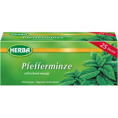 Herba Pfefferminze erfrischend minziger Pfefferminztee 25 Beutel 37g