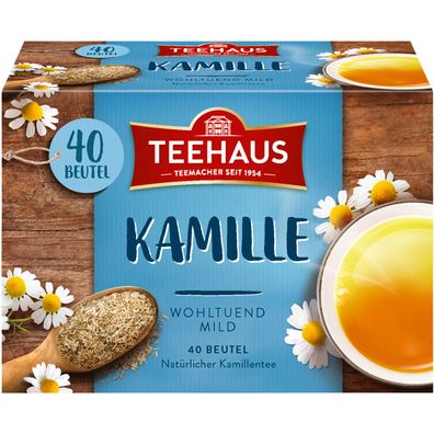 Teehaus Kamille milder Kräutertee aus Kamille 40 Teebeutel 60g