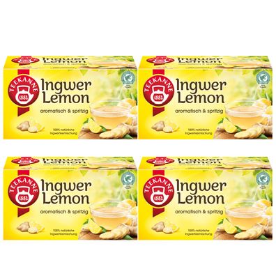 Teekanne Ingwer Lemon Ingwertee mit spritziger Zitrone 35g 4er Pack