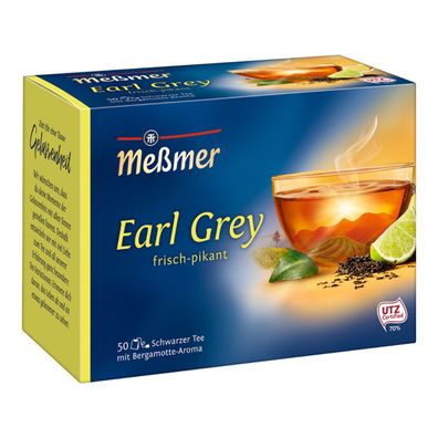 Meßmer Schwarzer Tee Earl Grey aromatisiert frisch pikant 87g