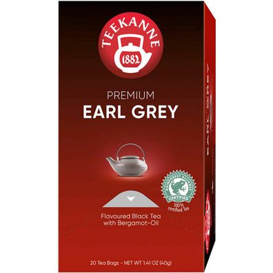 Teekanne Premium Earl Grey Schwarztee blumig und fruchtiger 40g