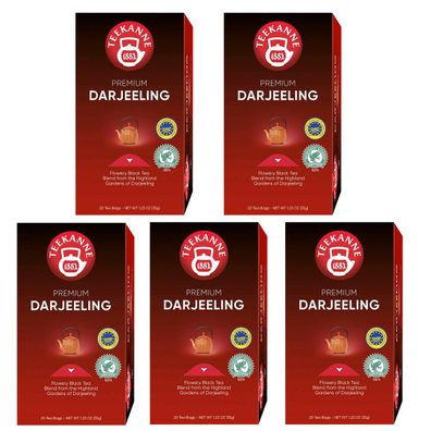 Teekanne Premium Darjeeling zarter blumiger Schwarztee 35g 5er Pack