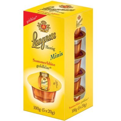 Langnese Honig Minis Sommerblüte goldklar süß und fein 5x20g