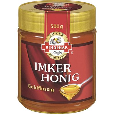 Bihophar Imker Honig goldflüssig in harmonischer Blütenvielfalt 500g