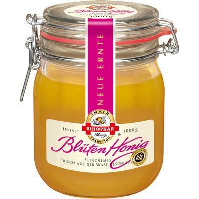 Bihophar Blüten Honig feincremig zart duftig aromatisch 1000g