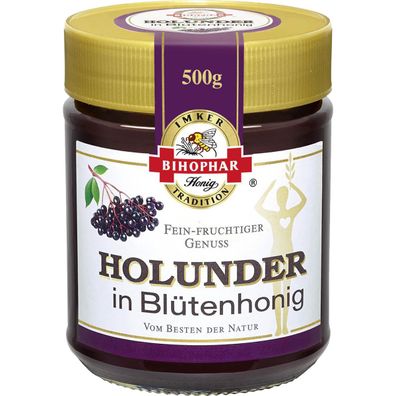 Bihophar Holunder in Blütenhonig fein fruchtiger Genuss 500g