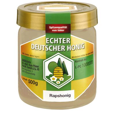 Bihophar Echter Deutscher Honig DIB Raps Honig mild aromatisch 500g