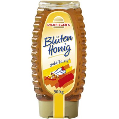 Dr Kriegers Blüten Honig goldflüssig in der Dosierflasche 500g
