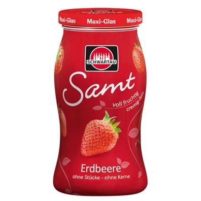 Schwartau Erdbeere Samt Frühstück Fruchtaufstrich Maxi Glas 465g