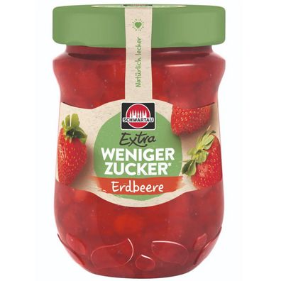 Schwartau Extra Erdbeere Fruchtaufstrich mit Weniger Zucker 300g