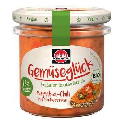 Schwartau Gemüseglück Bio Brotaufstrich Paprika Chili Kichererbse 135g