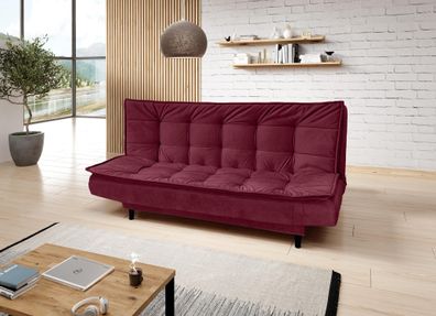 FURNIX Polstersofa NITOZ Couch mit Schlaffunktion und Bettkasten MH59 Rot