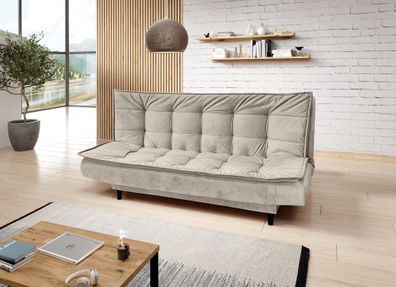 FURNIX Polstersofa NITOZ Couch mit Schlaffunktion und Bettkasten MH02 Creme