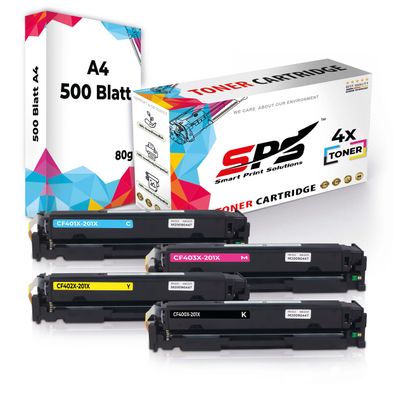 4x Toner 201X CF400X CF401X CF402X CF403X kompatibel für HP Color Laserjet Pro ...