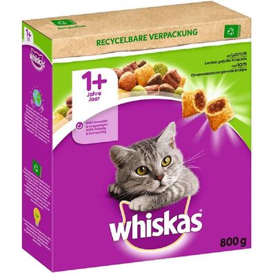 Whiskas? Karton Trocken 1+ mit Lamm - 5 x 800g ? Katzentrockenfutter