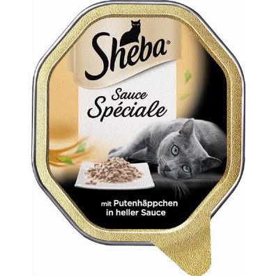 Sheba ?Sauce Spéciale Katzennahrung in der Schale – Edles mit Putenhäppchen – ...