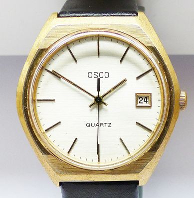 Schöne Osco Calendar 8Jewels Herren Vintage Armbanduhr