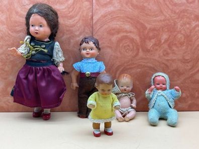 Künstlerpuppen 5 Alte Puppen bis ca. 16,5 cm. Siehe Foto