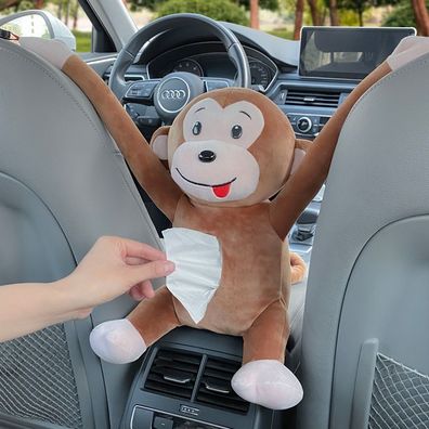 Cartoon Affe Plüsch Puppe Süß Monkey Auto Tissue Box Kinder Spielzeug 26x28 cm