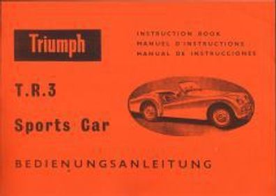 Bedienungsanleitung Triumph TR 3, Sport Car, Auto, PKW, Oldtimer