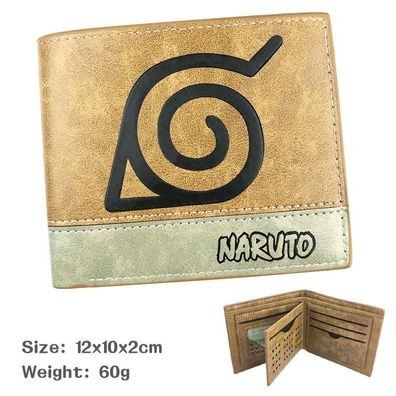 NARUTO Logo Ledertasche Jungen Mädchen Bifold Geldbörsen Erwachsen Wallet#01
