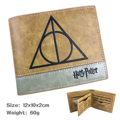 Anime Harry Potter Hogwarts Logo Ledertasche Bifold Geldbörsen Erwachsen Wallet