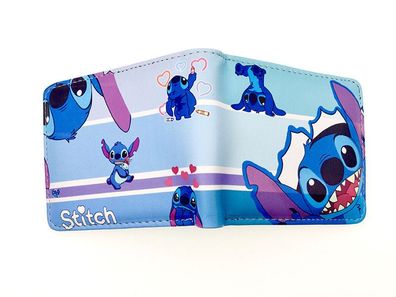 Cartoon Stitch kurze Brieftasche Jungen Mädchen Bifold Geldbörsen Card Purses