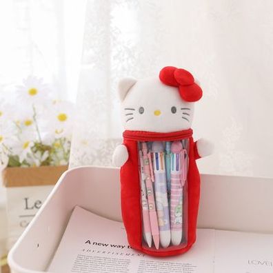 Anime Hello Kitty 3D Plüsch Mäppchen Kawaii Katze Puppe Stiftebox Geldbörse