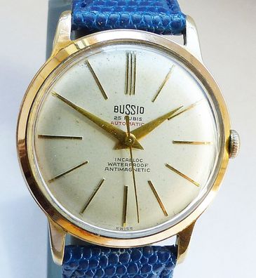 Schöne und sehr seltene Bussio Automatic 25Jewels Herren Vintage Armbanduhr