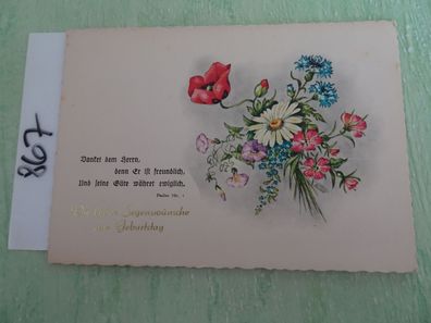 alte Postkarten AK SV 2747 Segenswünsche zum Geburtstag Psalm 106