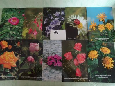 alte Postkarten Groh Fotokunst West germany Blumen zum Geburtstag