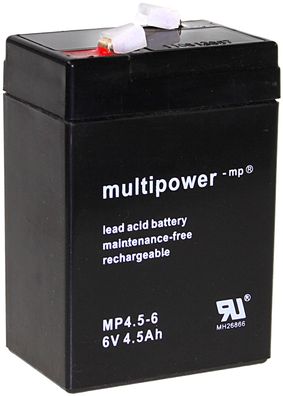 Multipower Blei-Akku MP4,5-6 Pb 6V / 4,5Ah Faston 4,8