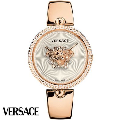 Versace VCO110017 Palazzo Empire weiss roségold Edelstahl Armband Uhr Damen NEU