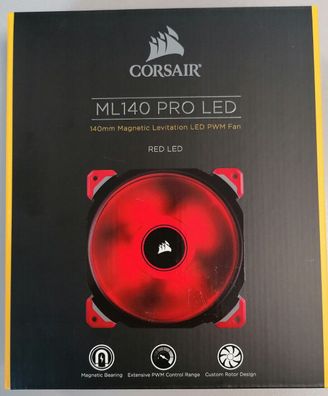 Corsair ML Serie ML140 PRO LED Red Premium Magnetic Levitation Fan 140 mm Lüfter