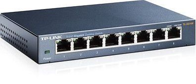 TP-Link 8 Ports Gigabit Netzwerk Switch LAN RJ-45 Hub Lüfterlos TL-SG108