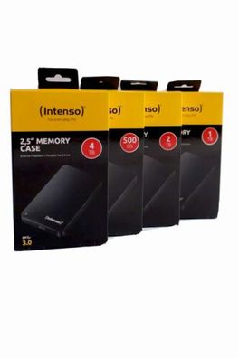 Externe Festplatte USB 3.0 2,5 500GB 1TB 2TB 4TB 5TB Intenso Memory Case