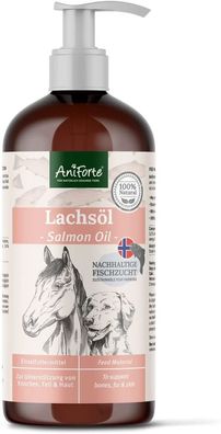 AniForte Premium Lachsöl für Hunde 1 Liter Kaltgepresst Omega 3 + 6 Gesundheit