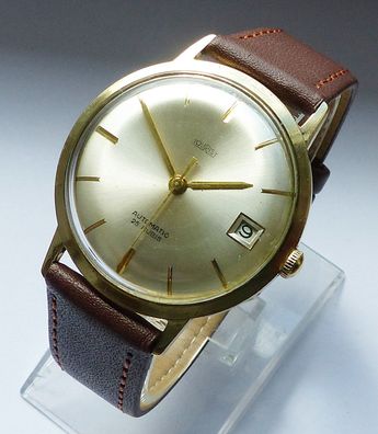 Schöne und seltene Tourist Automatic Calendar 25Jewels Herren Vintage Armbanduhr