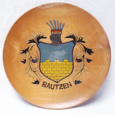 DDR Andenkenteller Holz Bautzen