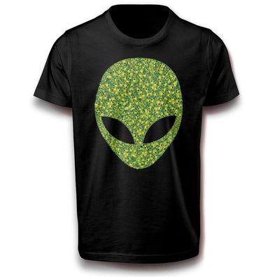 Alien Lustiges Gesicht UFO außerirdische T-Shirt 122 - 3XL Baumwolle Spaß Lustig