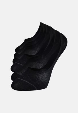 Bolero Herren 6er-Pack Ultra-Luxus unsichtbare schwarze Socken