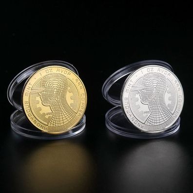REPLIK Menschlicher Kopf Bitcoin Medaille (CM902)