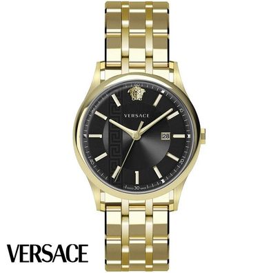Versace VE4A00820 Aiakos schwarz gold Edelstahl Armband Uhr Herren NEU