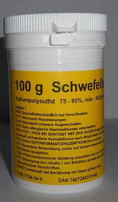 100g oder 200g - Schwefelleber, Kaliumpolysulfid K2Sx (75-85% rein)